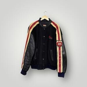 Vintage 1901–2001 Indian Motorcycle Wool Varsity Jacket Size L/G Men’s